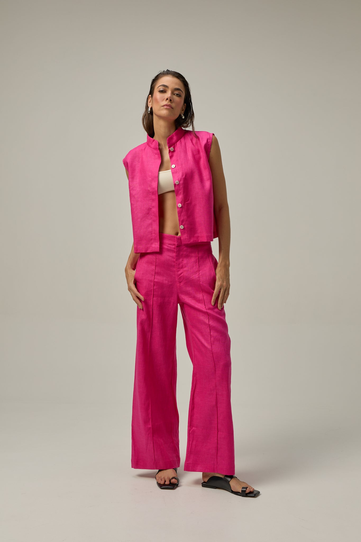 PANTALON SERRE FUCSIA